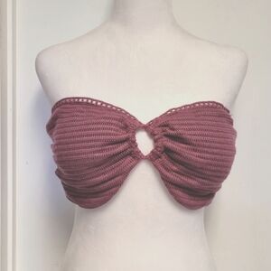 NWT! Shade Shore Tie Crochet Swimtop Maroon/Rose Various Sizes
